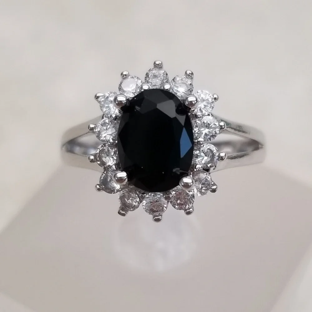 HOST PICK ❤️ 18k White Gold With Black Spinel Ring - Picture 2 of 8